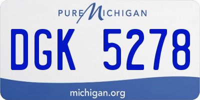 MI license plate DGK5278