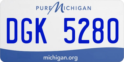 MI license plate DGK5280