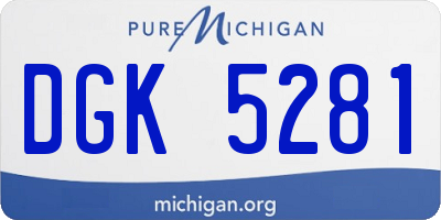 MI license plate DGK5281