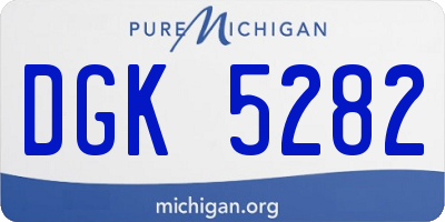 MI license plate DGK5282