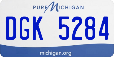 MI license plate DGK5284