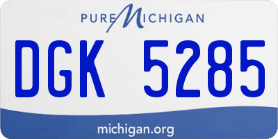 MI license plate DGK5285