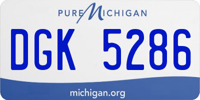 MI license plate DGK5286