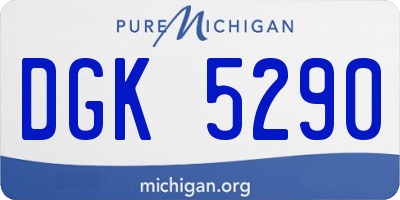 MI license plate DGK5290