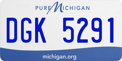 MI license plate DGK5291