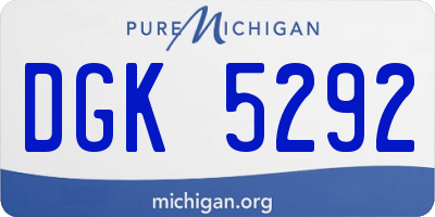 MI license plate DGK5292