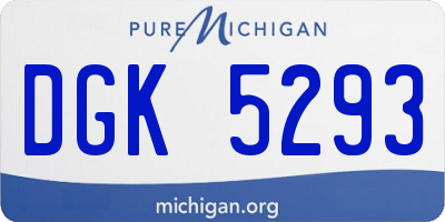 MI license plate DGK5293