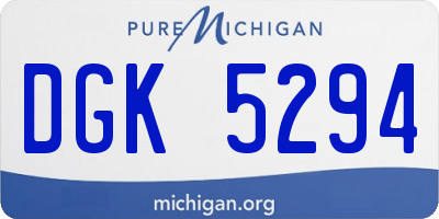 MI license plate DGK5294