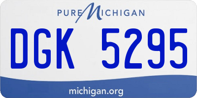 MI license plate DGK5295