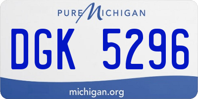 MI license plate DGK5296