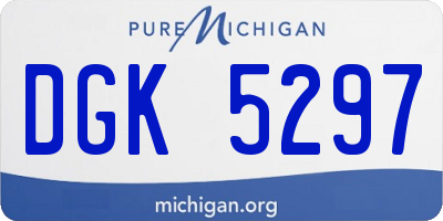 MI license plate DGK5297