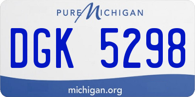 MI license plate DGK5298