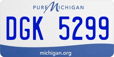MI license plate DGK5299