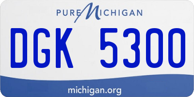 MI license plate DGK5300