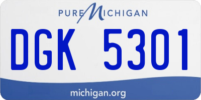 MI license plate DGK5301