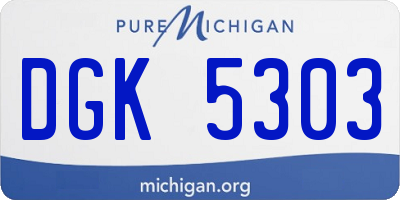 MI license plate DGK5303
