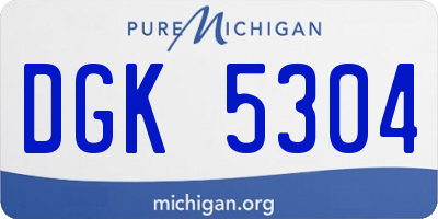 MI license plate DGK5304