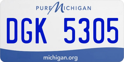 MI license plate DGK5305