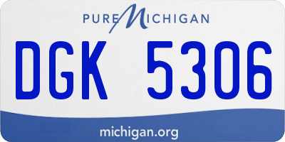 MI license plate DGK5306