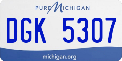 MI license plate DGK5307