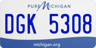 MI license plate DGK5308