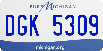 MI license plate DGK5309