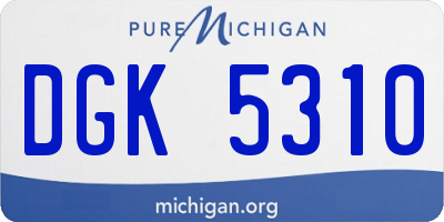 MI license plate DGK5310