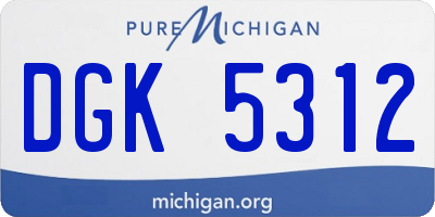 MI license plate DGK5312