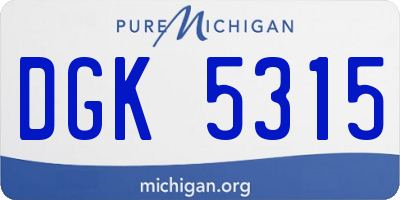 MI license plate DGK5315