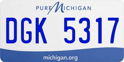 MI license plate DGK5317