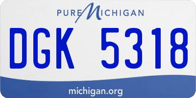 MI license plate DGK5318