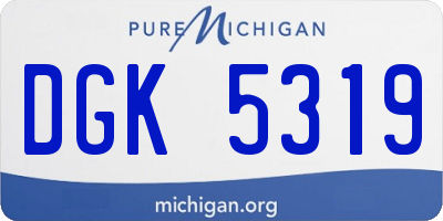 MI license plate DGK5319