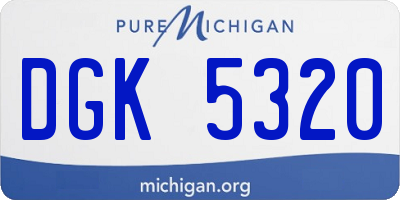 MI license plate DGK5320