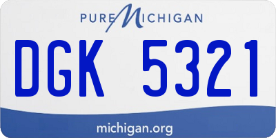 MI license plate DGK5321