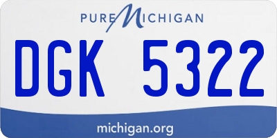 MI license plate DGK5322