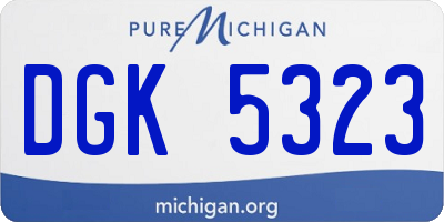 MI license plate DGK5323