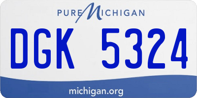MI license plate DGK5324