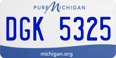MI license plate DGK5325