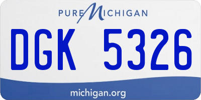 MI license plate DGK5326