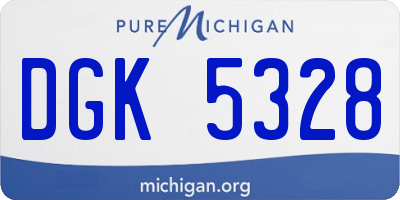 MI license plate DGK5328
