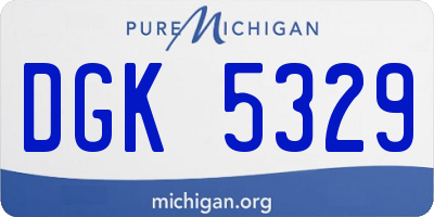 MI license plate DGK5329
