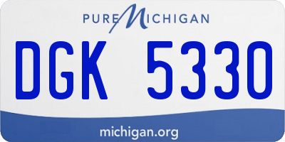 MI license plate DGK5330