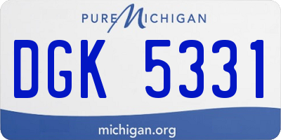 MI license plate DGK5331
