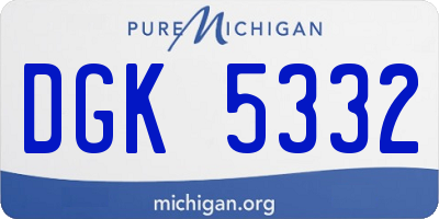 MI license plate DGK5332