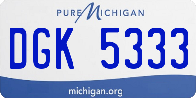 MI license plate DGK5333