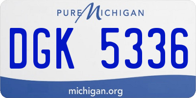 MI license plate DGK5336