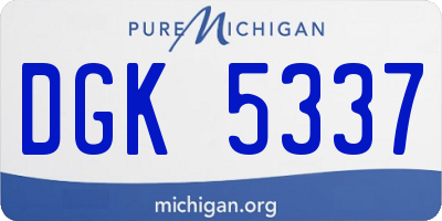 MI license plate DGK5337