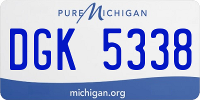 MI license plate DGK5338