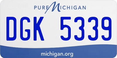 MI license plate DGK5339