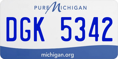 MI license plate DGK5342